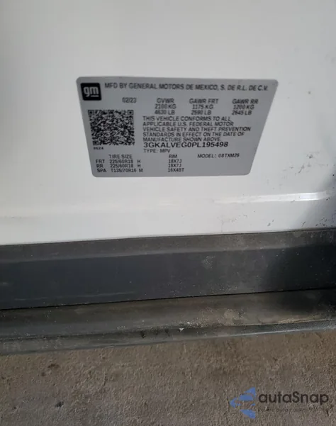 2023 GMC Terrain Slt z USA, uszkodzony, nr VIN 3GKALVEG0PL195498